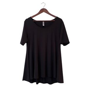 LulaRoe Perfect Tee Black T Tunic Swing Top Short Sleeve Shirt M Goth Witchy